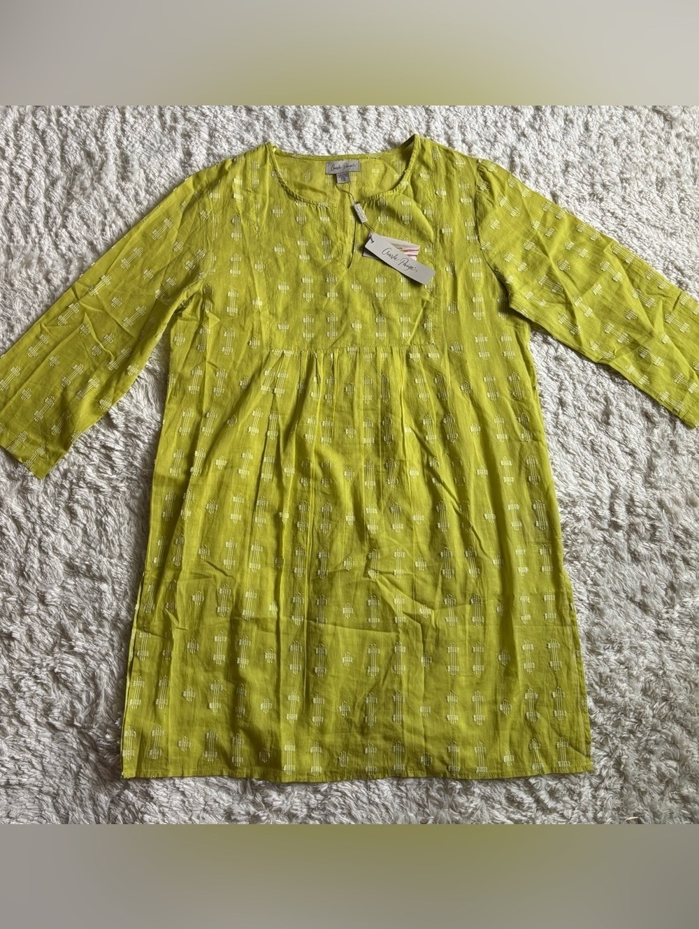 Charlie Paige Lime Green Embroidered Tunic